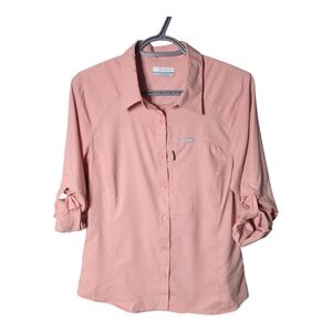 Columbia Silver Ridge 3.0 Long Sleeve Pink Sz Med Athleisure Roll Tab Sleeves